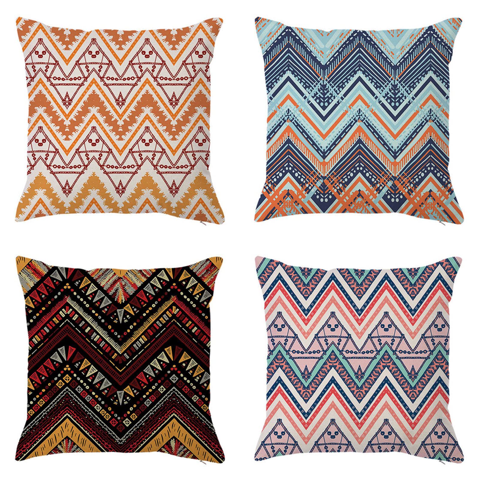 Housses de coussin en lin de qualité supérieure lot de 4 motif bohémi