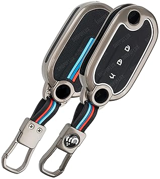 SHOPOFLUX Metal Key Cover Compatible for MG Comet ev Electric 3 Button Flip Key - image, photos