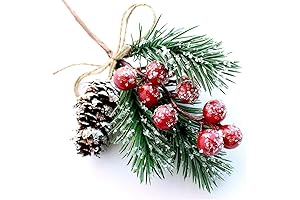 Festive Accents for Your Christmas Decor: Red Berry Stems and Evergreen Branches