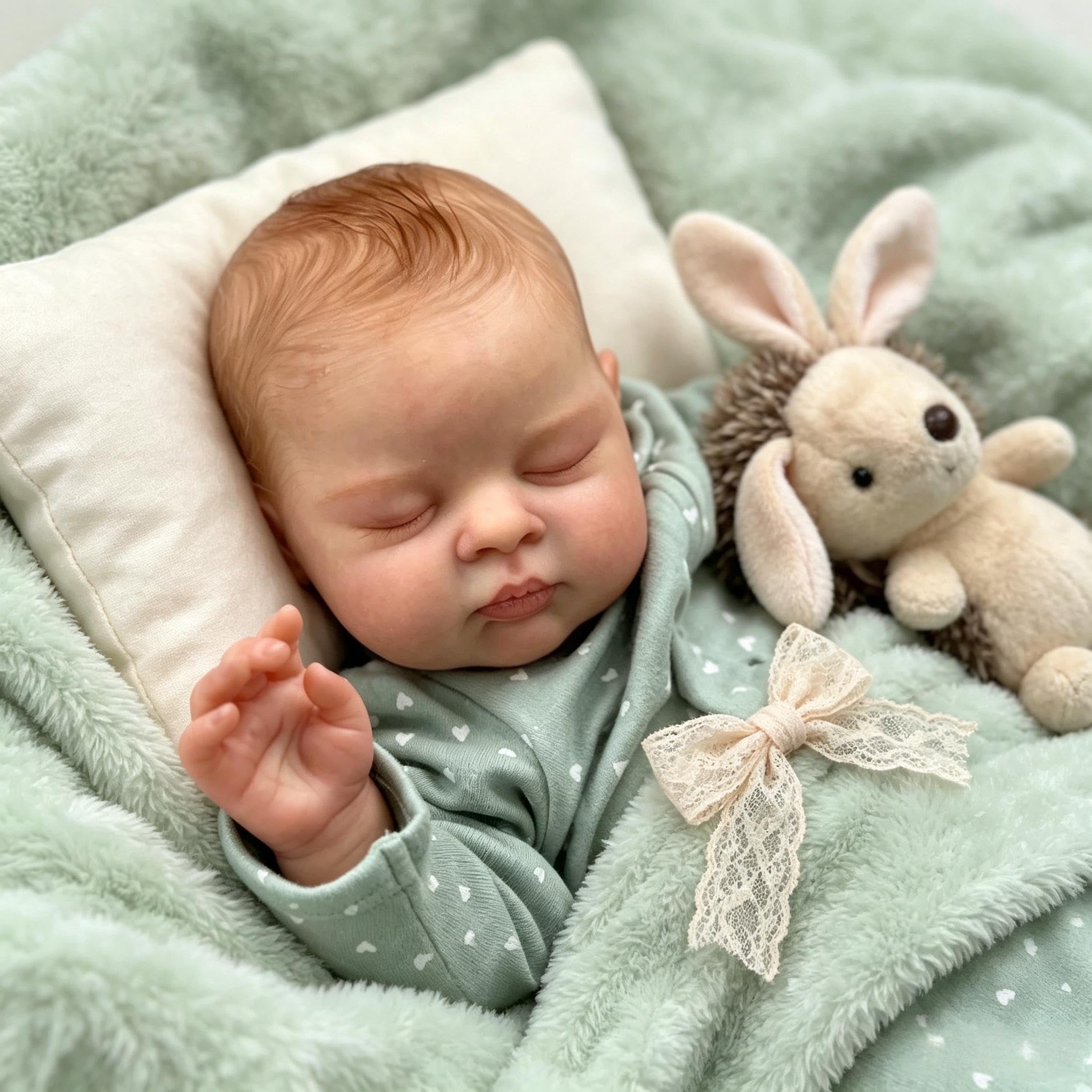 RXDOLL Realistyczne lalki Reborn Baby Dolls Close 45 cm prawdziwe lalki niemowlęce z miękką winylową tkaniną ciało realistyczne śpiące noworodki lalka ręcznie obciążona zabawka dla dzieci prezenty