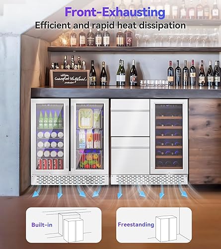 Miniatura 6 de Refrigerador de bebidas de doble zona, refrigerador de bebidas de 30 pulgadas con cesta desmontable, enfriador de bebidas de control inteligente con