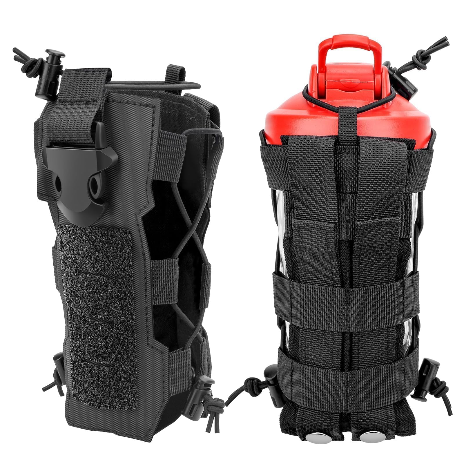 EEEKit 2 Sztuki Taktyczny Pojemnik na Butelkę, Wojskowy Pouch na Płyny z Sznurkiem, Torba na Butelkę MOLLE do Turystyki Biwakowania Outdooru