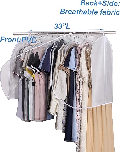 Vista 9 de SLEEPING LAMB Funda colgante para armario para almacenamiento, cubierta de hombro a prueba de polvo, protector de ropa para ropa, abrigos, trajes