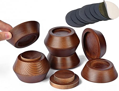 Elevadores de cama, elevadores de muebles (juego de 8) eleva altura de 1 pulgada, 2 pulgadas, 3 pulgadas o 4 pulgadas, elevadores de madera natural disponible en Yaxa Peru