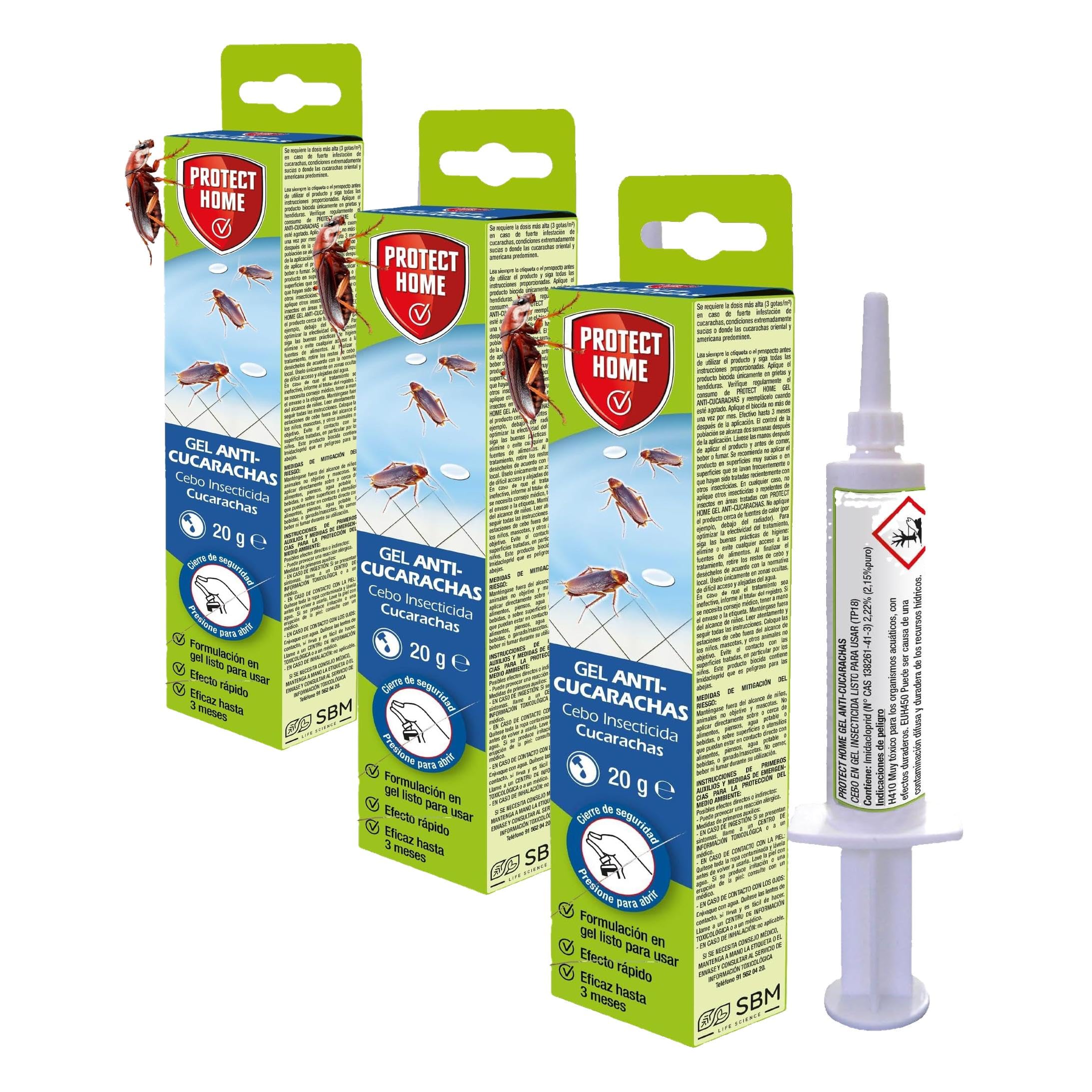 Gel anticucarachas Protect Home para proteger la cocina y el baño con su jeringuilla de 20g