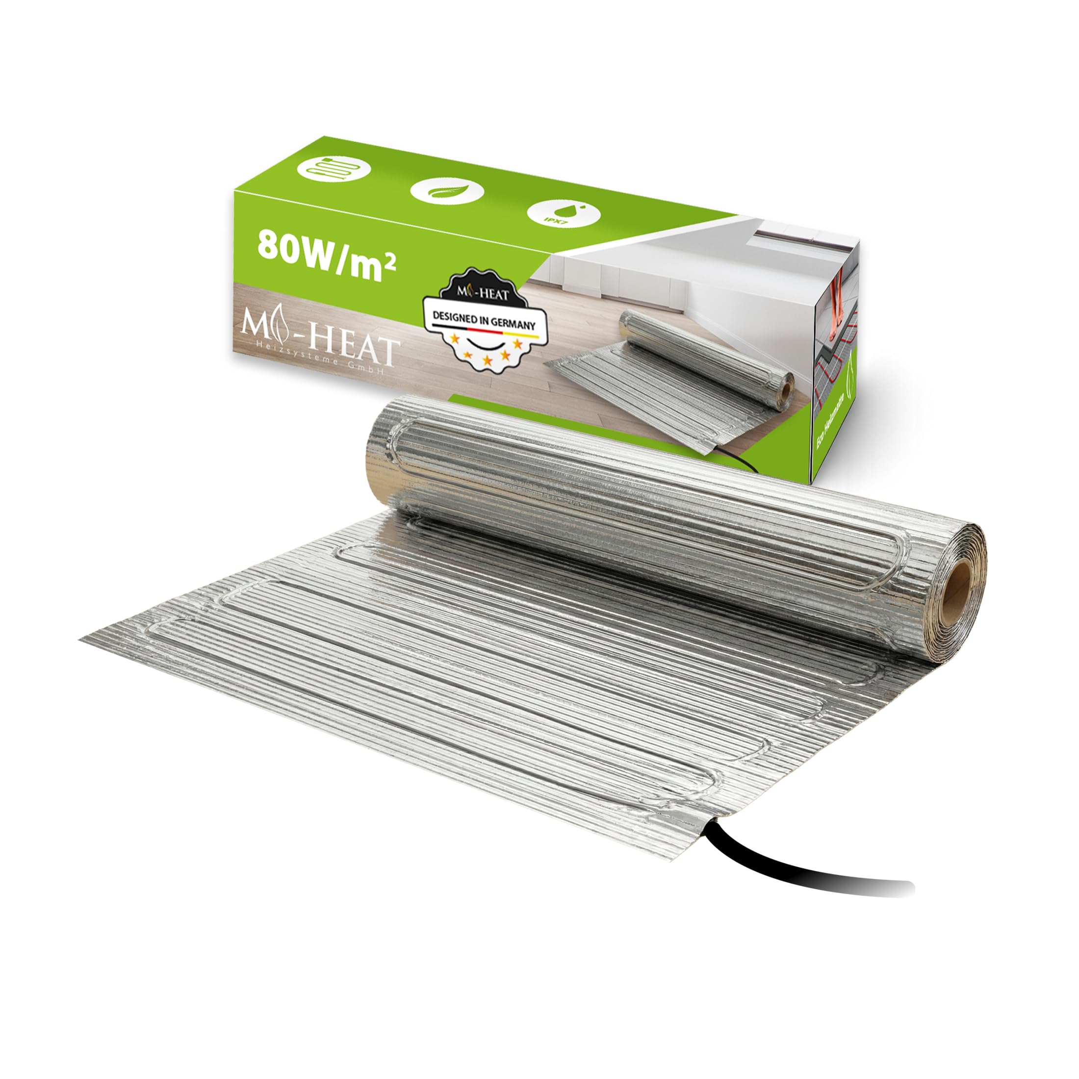 80Watt 9m² riscaldamento radiante tappeti riscaldanti pavimento in legno