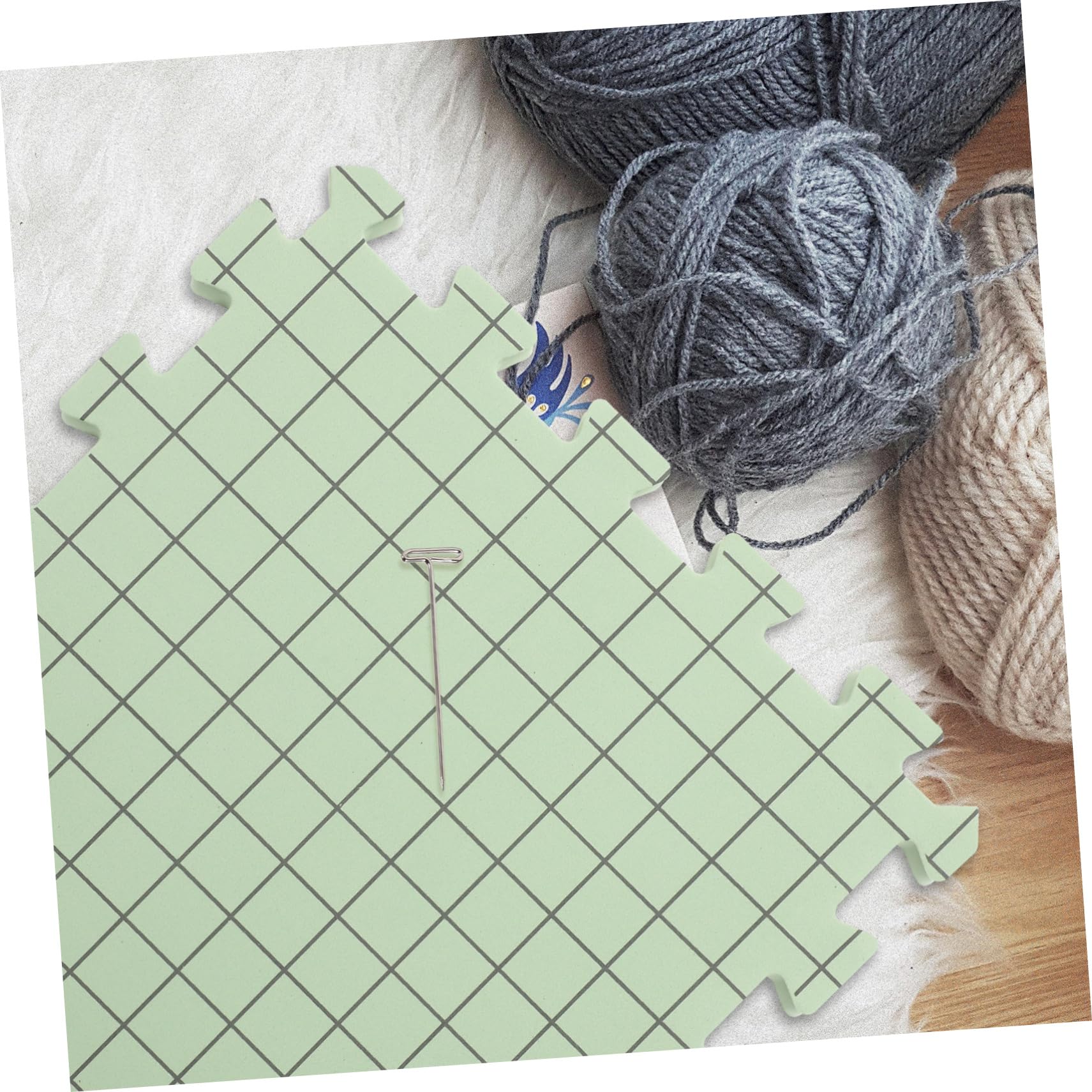 Sewroro Tablero Tabla de Bloqueo para Crochet con Pasador Forma de Almohadilla de Bloqueo de Espuma Portátil Tapete para Tejer para Proyectos de Ganchillo