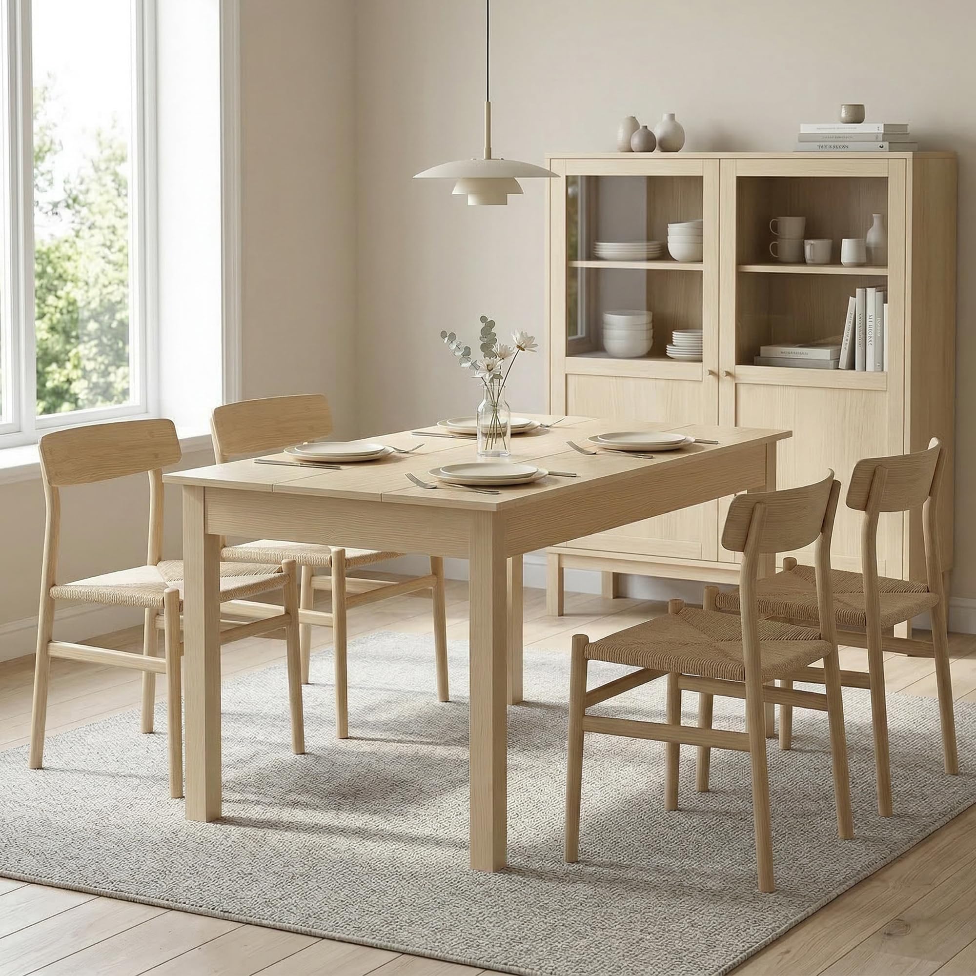 HOMCOM Table de Salle à Manger Design Moderne Bicolore avec Grand Plateau 4-6 Personnes en Bois dim. 119L x 70l x 75H cm - en Bois, chêne