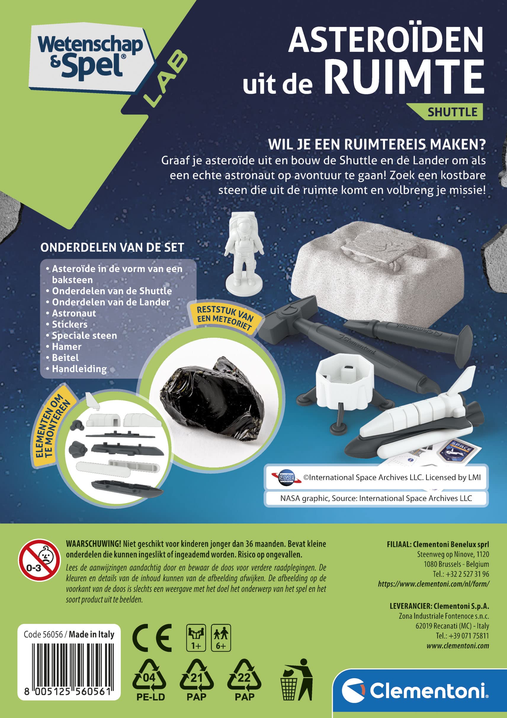 Clementoni Science & Game - Kit d'expériences de démarrage de la NASA, 8 Ans et Plus - 56056