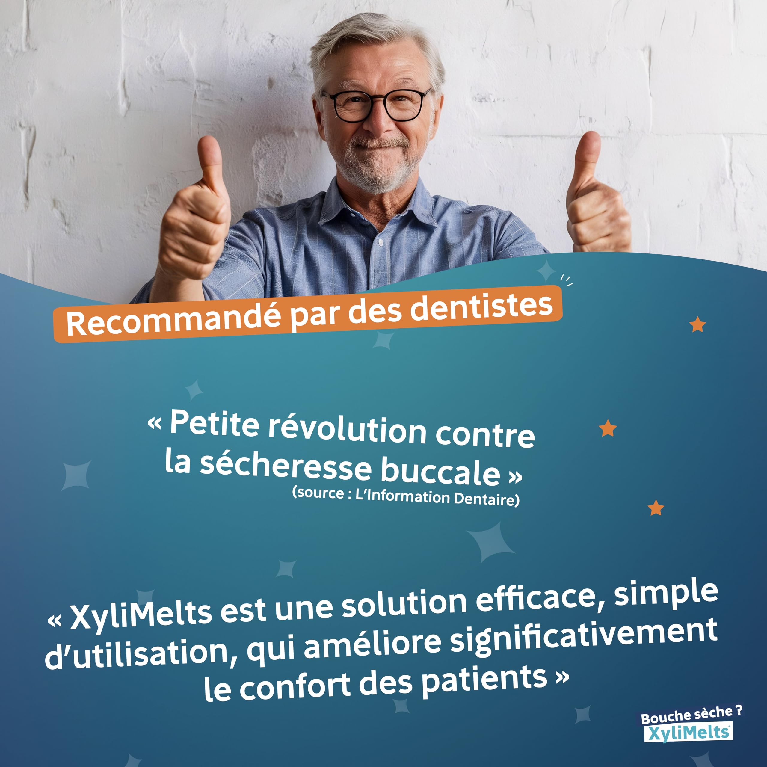 XYLIMELTS Bouche Sèche 80 Pastilles Adhérentes Goût Légèrement Sucrée| Soulage la Sécheresse Buccale Jour & Nuit|Action Jusqu’à 8h| Sans Sucre, au Xylitol| Discret & Naturel| Testé Cliniquement