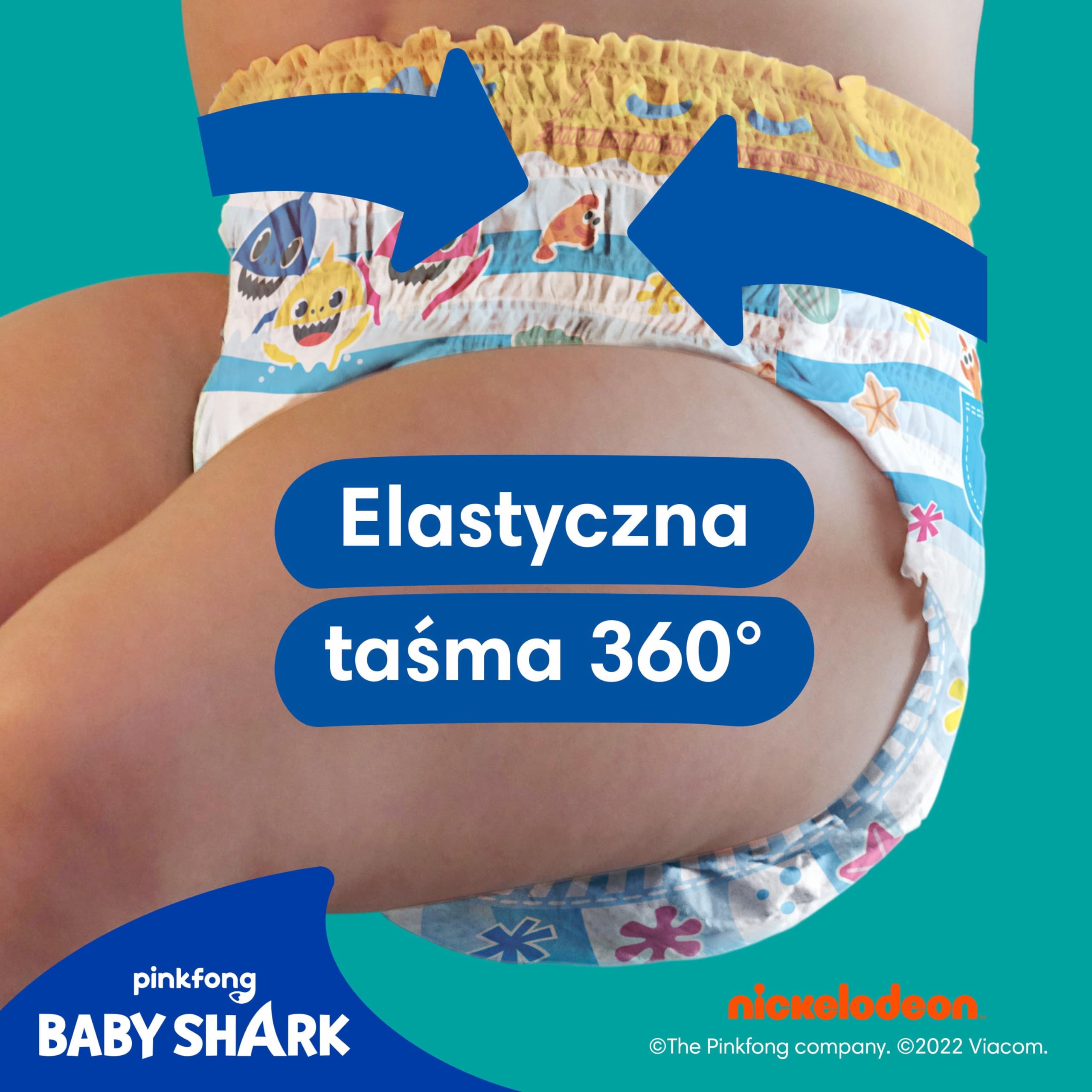 Pampers Splashers Baby Shark, 3, 12 Jednorazowe pieluchomajtki do pływania 6kg-11kg
