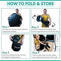 Vista 7 de Parasol para parabrisas BMW X2 (2018-2023), certificado 99.87% UVB y 99% de protección solar UVA. Cubierta opaca de doble capa galardonada, parasol