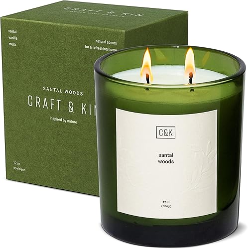 Vela de soja prémium Velas perfumadas de Santal Woods para el hogar Velas de soja natural regalos para mujeres Vela de aromaterapia, colección