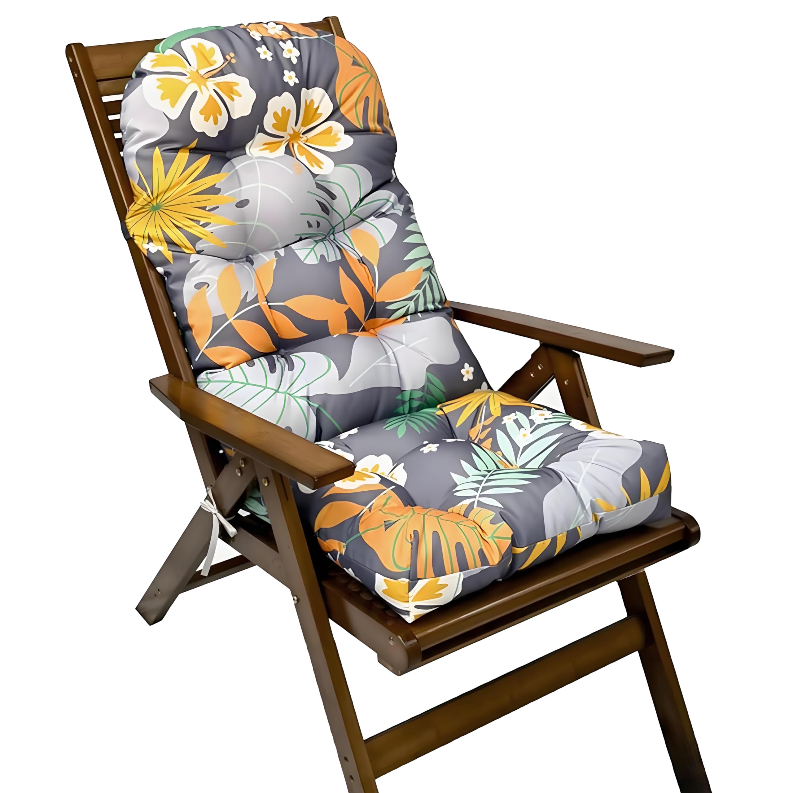 Rocking Chair Cushion,Patio Rocker Chairs Replacement Cushion with Ties High Back Wicker Chair Cushions Lounge Chairs Seat Cushions for Outdoor Porch Garden(Exclude Chairs — image 1