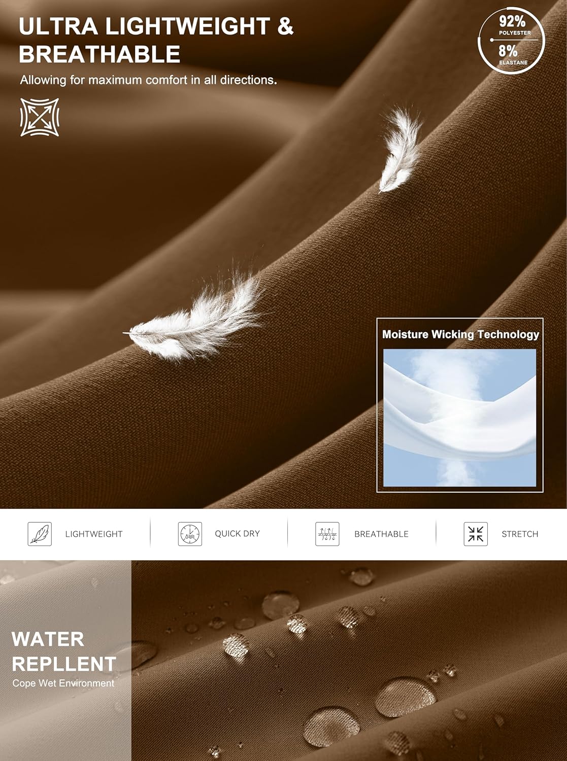 G Gradual Men's Shorts 7"/ 5"/ 9" Lightewight Casual Shorts for Men Hiking Golf Shorts with 3 Zipper Pockets - Image 5