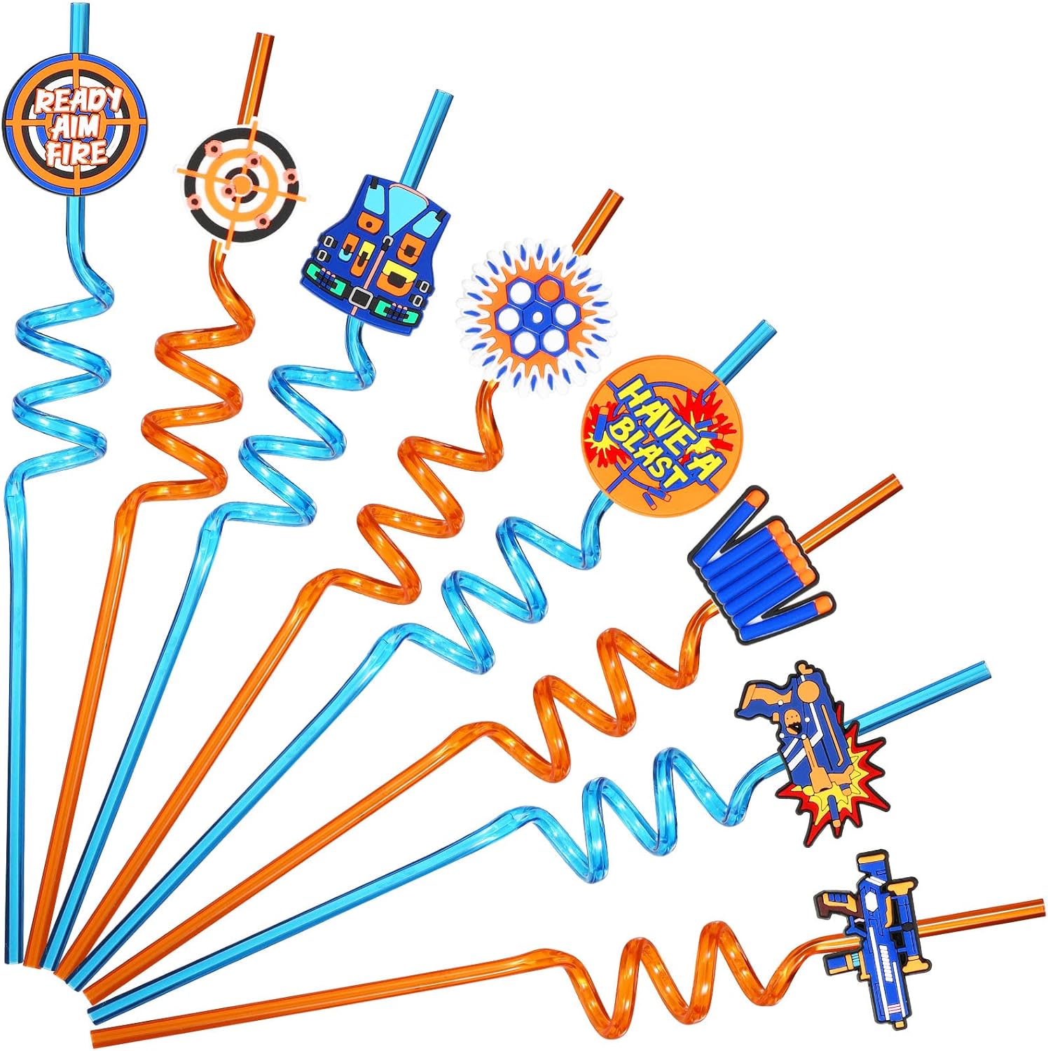 AOLDHYY rt Suministros de fiesta de guerra Pajitas Nerf Gun Party Pajitas de plástico Jardín escultura decoración al aire libre
