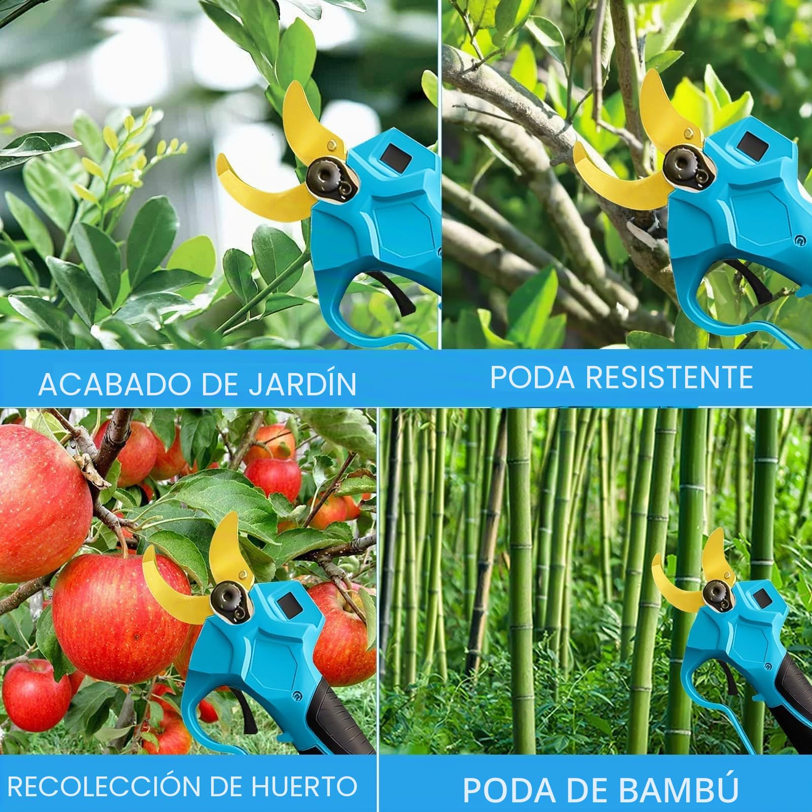 Tijeras de Podar Eléctricas Compatible con Makita,Diámetro Máximo de Corte 65 mm, Progresivo Tijeras de Podar con Motor Brushless para Jardinería, Árboles Frutales, Viñedos(Sin Cargador de Batería)