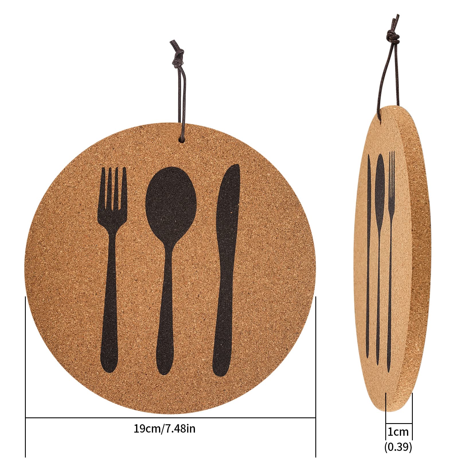 2 Dessous De Plat Liège 19cm - Antidérapants, Résistants Chaleur - Protection Tables