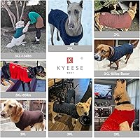 Vista 6 de KYEESE Suéter para perros grandes con agujero para la correa, suéter cálido con hilo reflectante para macho, grueso y elástico, abrigo de invierno