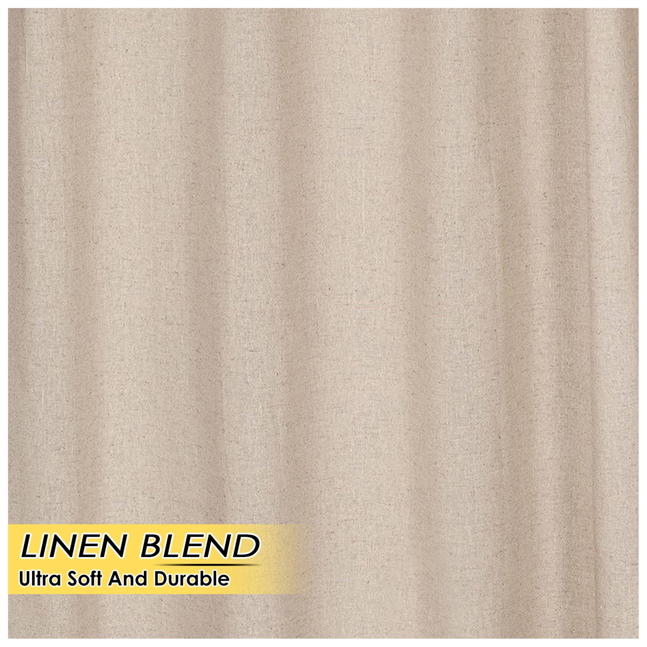 HOMIDATE Lot de 2 panneaux de rideaux en coton et lin naturel, 127 x 274,3 cm