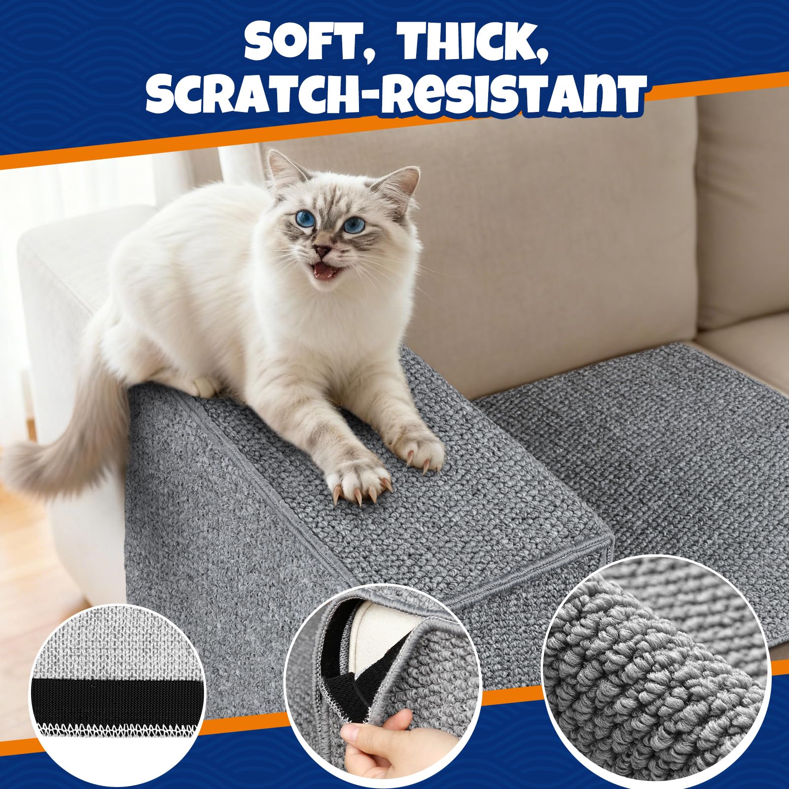ENONCI Protection de canapé griffoir pour Chat – Protections d'angle et d'accoudoirs pour Chats, Protection de Meubles Contre Les Griffes de Chat