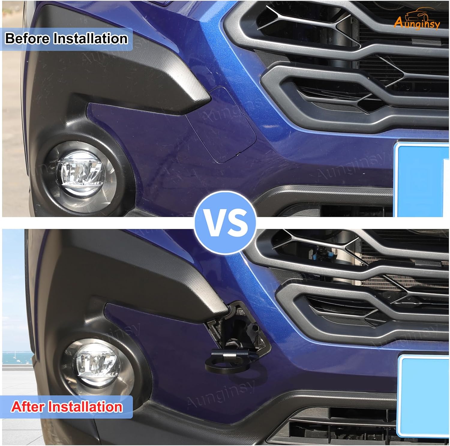 Aunginsy Car Front Bumper Tow Hook Compatible with Subaru Crosstrek 2024 2025 & Subaru WRX 2022-2025 Aluminum Front Bumper Trailer Ring Eye Towing Tow Hook Screw Trailer Hitch Kit Exterior Accessories