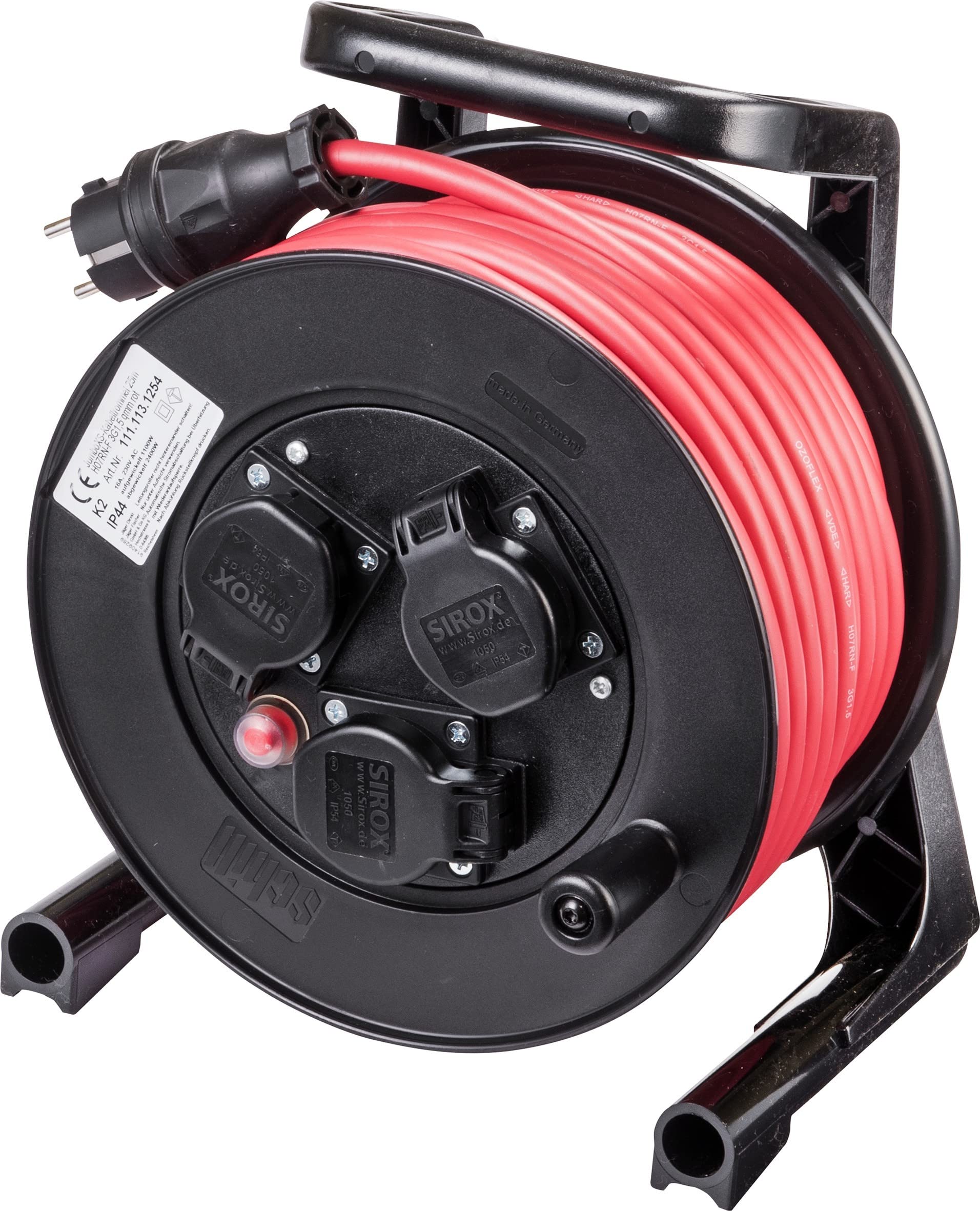 JUMBO® Bęben kablowy XS z 3 gniazdami H07RN-F, kolor przewodu, niebieski, przekrój 3 x 1,5 mm², długość 25 m