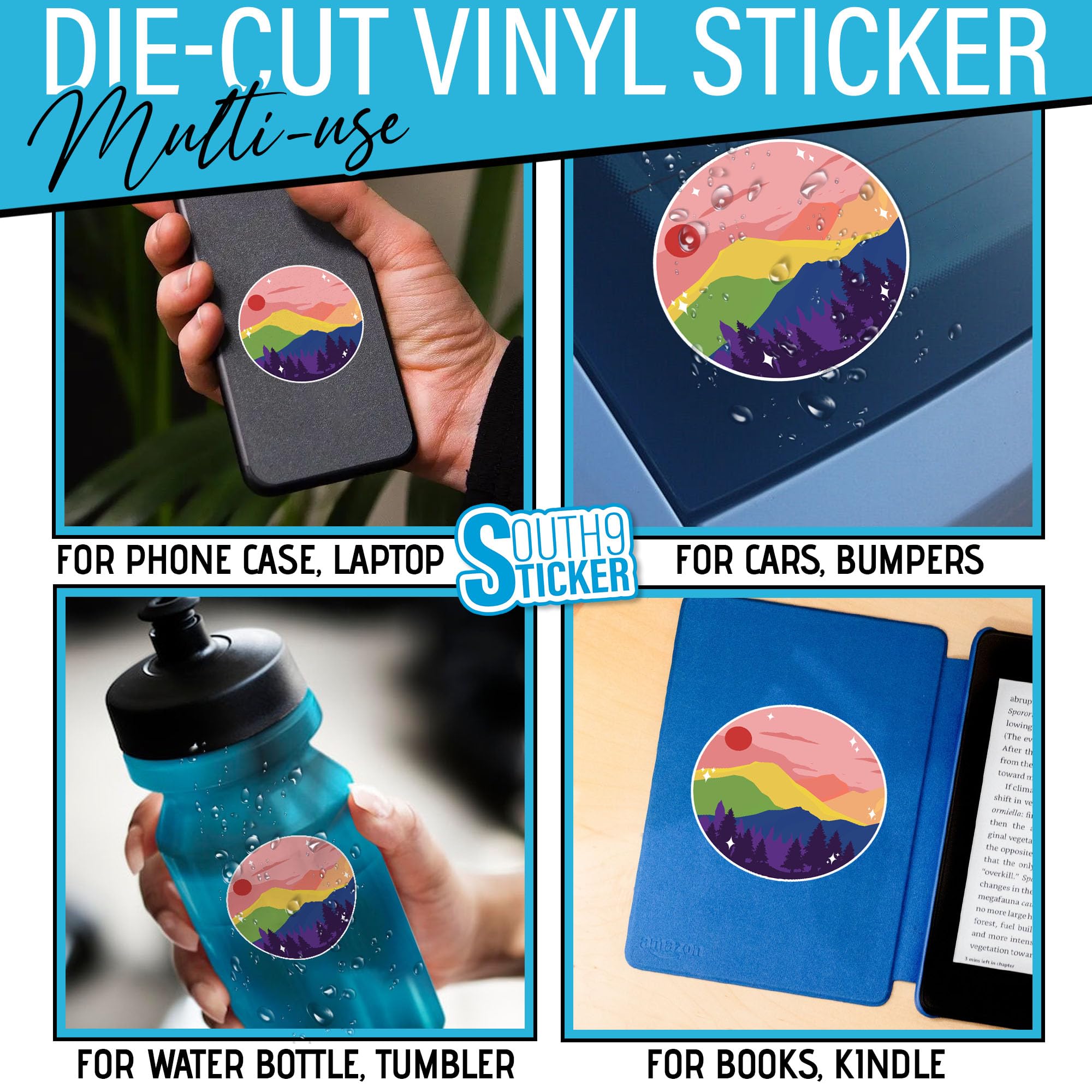 (3Pcs) Subtle LGBTQ+ Sticker LGBTQ+ Flag LGBT Stickers Pride Mountain Trans Sunset Cute 2