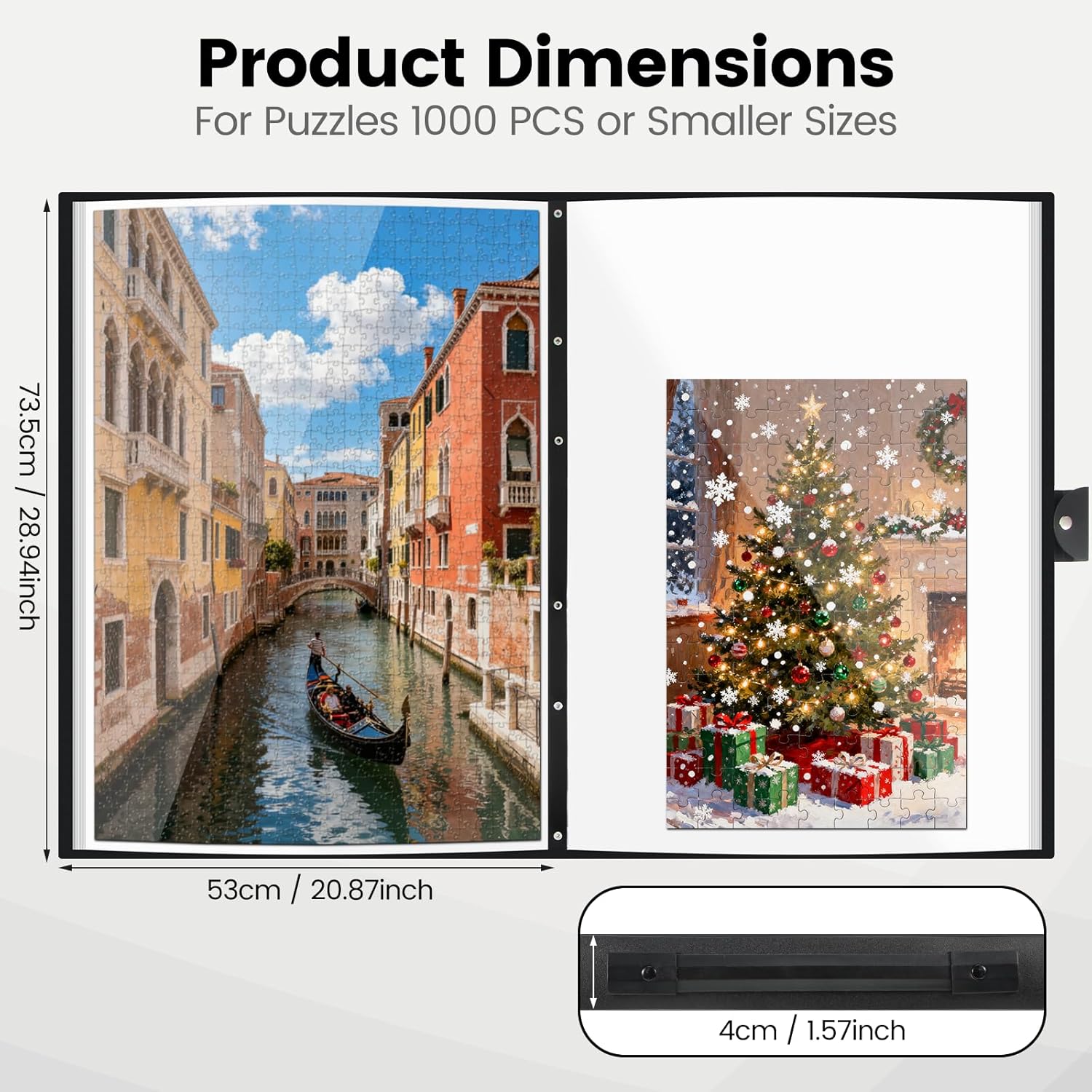 Puzzle Storage Folder, 1000 Piece Puzzle Storage Album, 26 Pockets Puzzle Saver Book, Puzzle Binder to Store Finished Puzzles, Dustproof & Protective Puzzle Accessory for Puzzle Enthusiasts