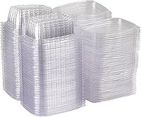 Vista 6 de ECO PRODUCTS Contenedores de delicatessen compostables de 12oz transparentes rectangulares con tapas, caja de 300, para preparación de comidas