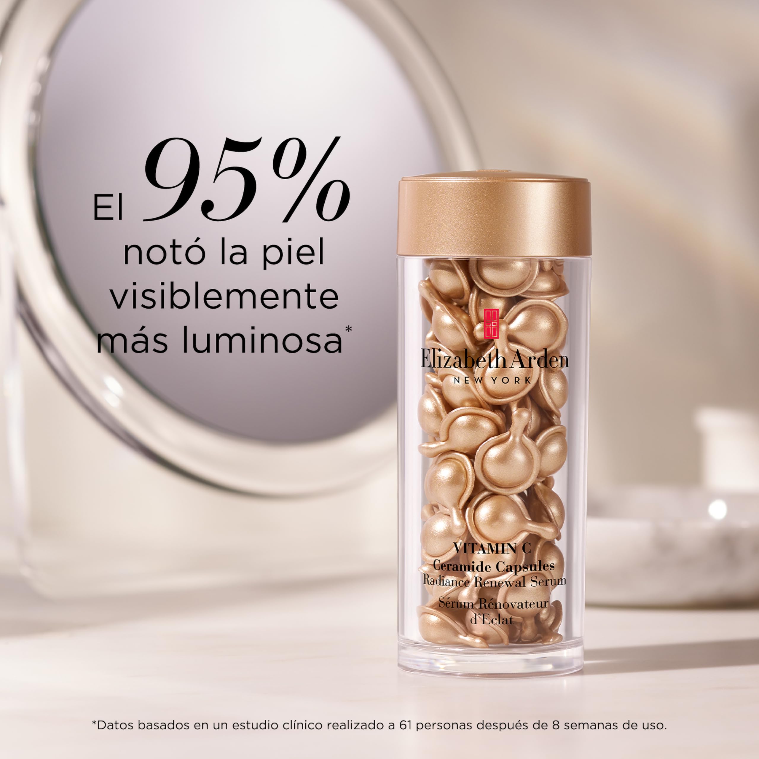 Elizabeth Arden - Cápsulas de Sérum de Vitamina C y Ceramidas, Estimulan y Prolongan la Luminosidad, Reducen el Envejecimiento de la Piel, Monodosis, Aplicar 1 al Día