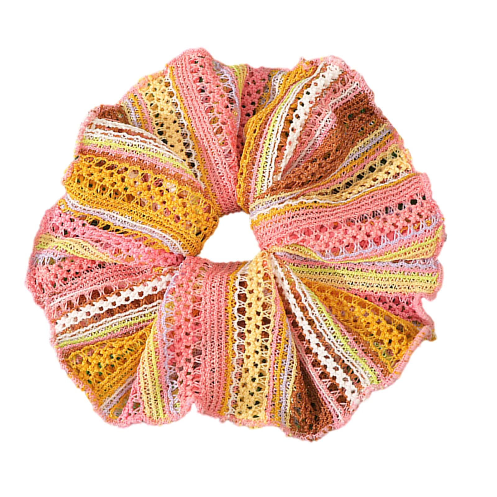 YUXITA French Retro White Bowknot Scrunchie Hair Tie Soft Fabric Elastic Hair Accessory For Women Girls Daily Styling
