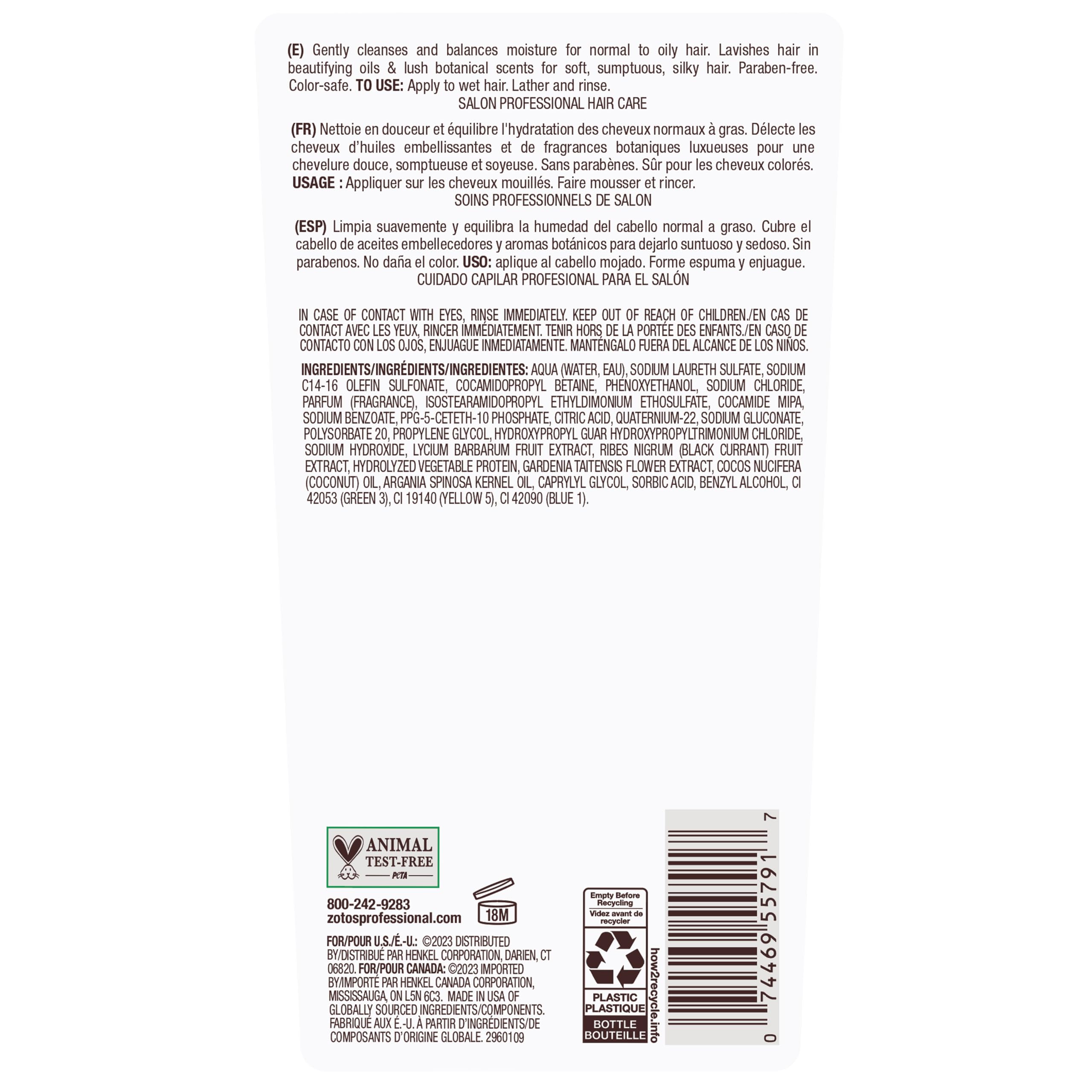 Bain de Terre Green Meadow Balancing Shampoo, Gentle Cleansing for Soft, Silky Hair with Argan & Monoi Oils, Paraben-Free, Color-Safe