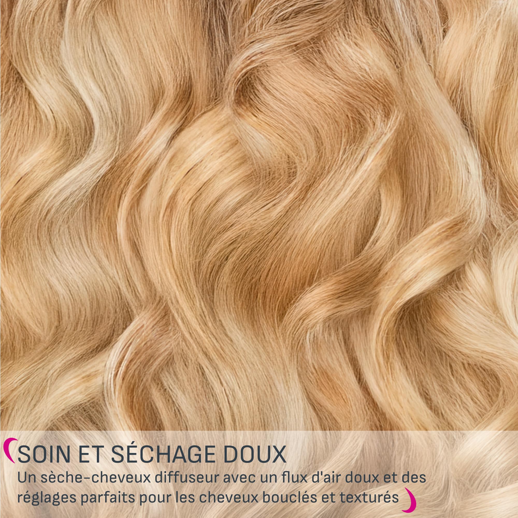 Calor Curl Harmony, Sèche-cheveux diffuseur 3-en-1, Pour cheveux bouclés, Sèche, Redéfinit, Sublime, CV7D30C0