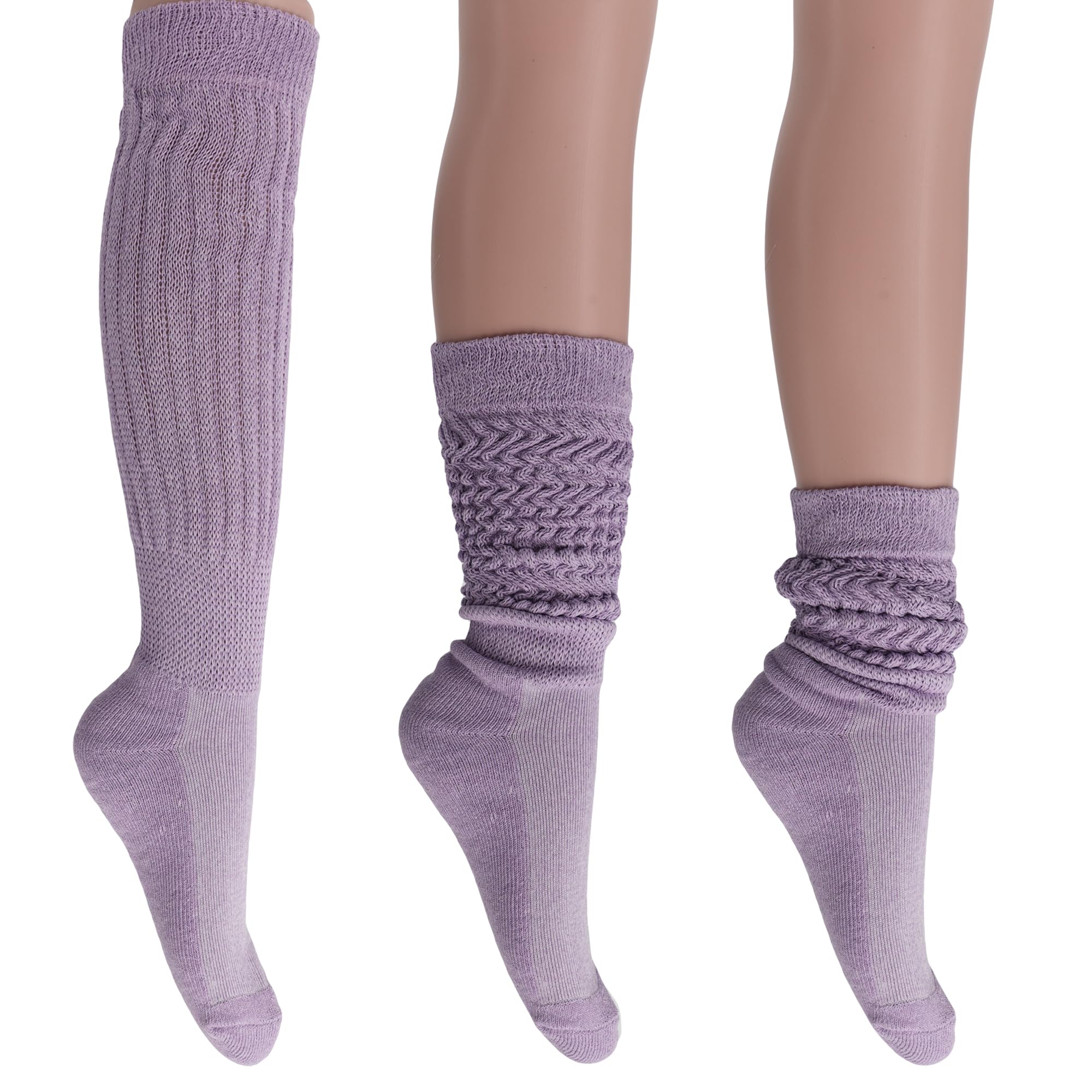 AWS/American Made Slouch Socks Cotton Scrunch Knee High Extra Long and Heavy Socks