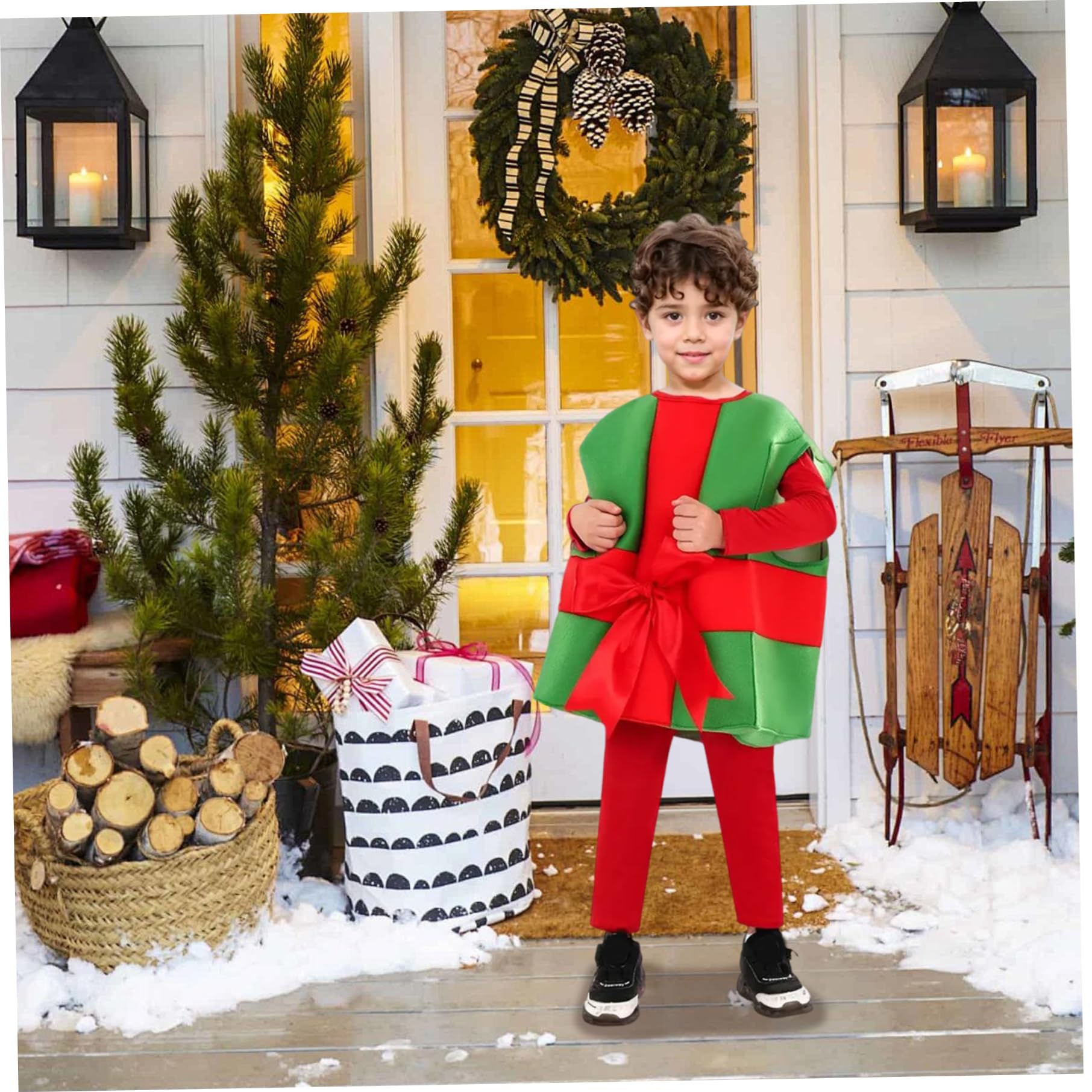 Disfraz De Navidad 2 En 1 Para Bebés Recién Nacidos – Body Y Gorro De Papá Noel Para Fotografía (0-1 Mes)