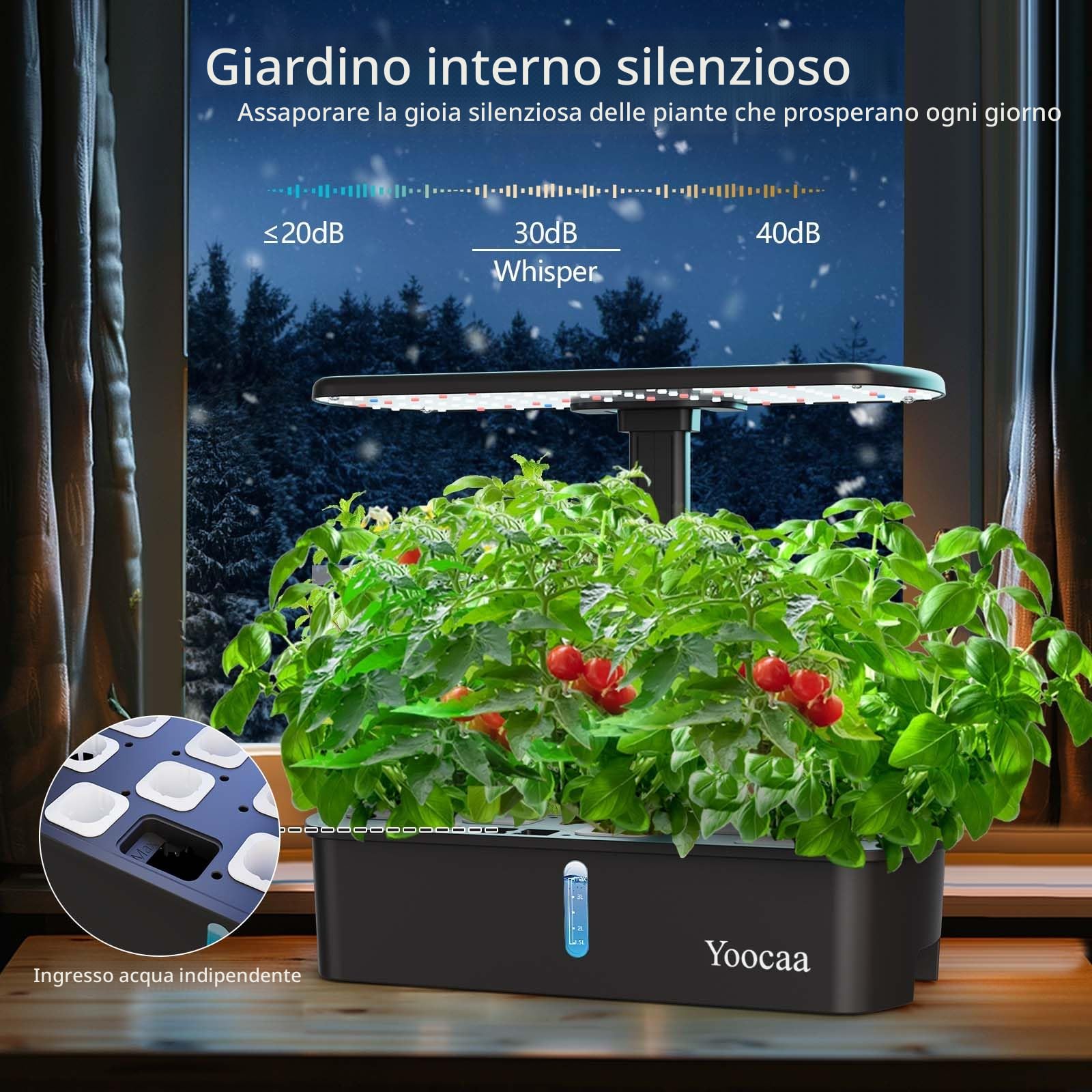 Serra Idroponica da Casa per 12 Piante, Smart Garden Orto Idroponico da Casa Kit con Luce LED, Altezza Regolabile in 12 Livelli, Timer Automatico(Senza Semi)