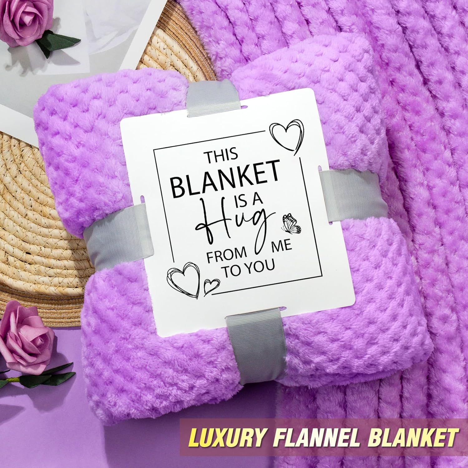 Valentines Day Gifts for Her Women Wife Girlfriend, Birthday Gift for Women Get Well Soon Gifts,Spa Gift Basket Set with Luxury Flannel Blanket Mother's Day - Image 4