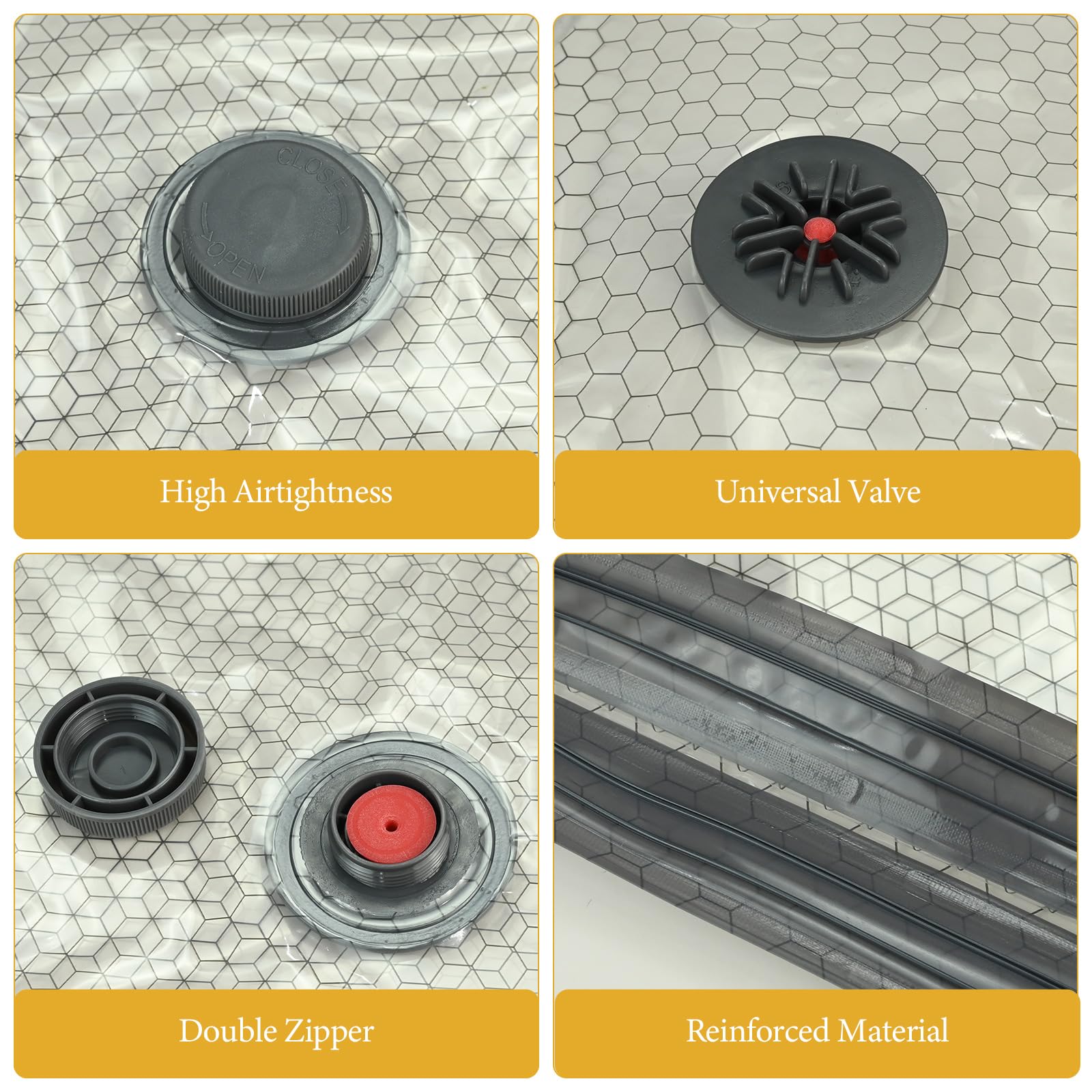 Vacuümzakken voor kleding met elektrische pomp - 9 stuks (3 x 40 x 40 Vacuümzakken voor kleding met elektrische pomp - 9 stuks (3 x 40 x 40