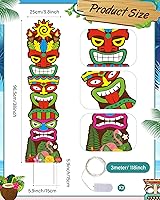 Vista 2 de Queekay 2 carteles de Tiki Yard Luau Hawaiian Tropical Party Decoración al aire libre Tiki Bar Letrero con estacas para verano (estilo iluminado)