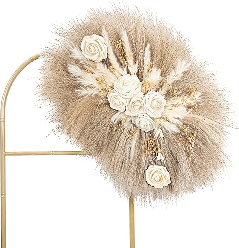 Arreglo de hierba de las pampas de 24 pulgadas Decoración de boda, decoración del hogar, mesa de corazón dulce floral seco, telón de fondo de arco