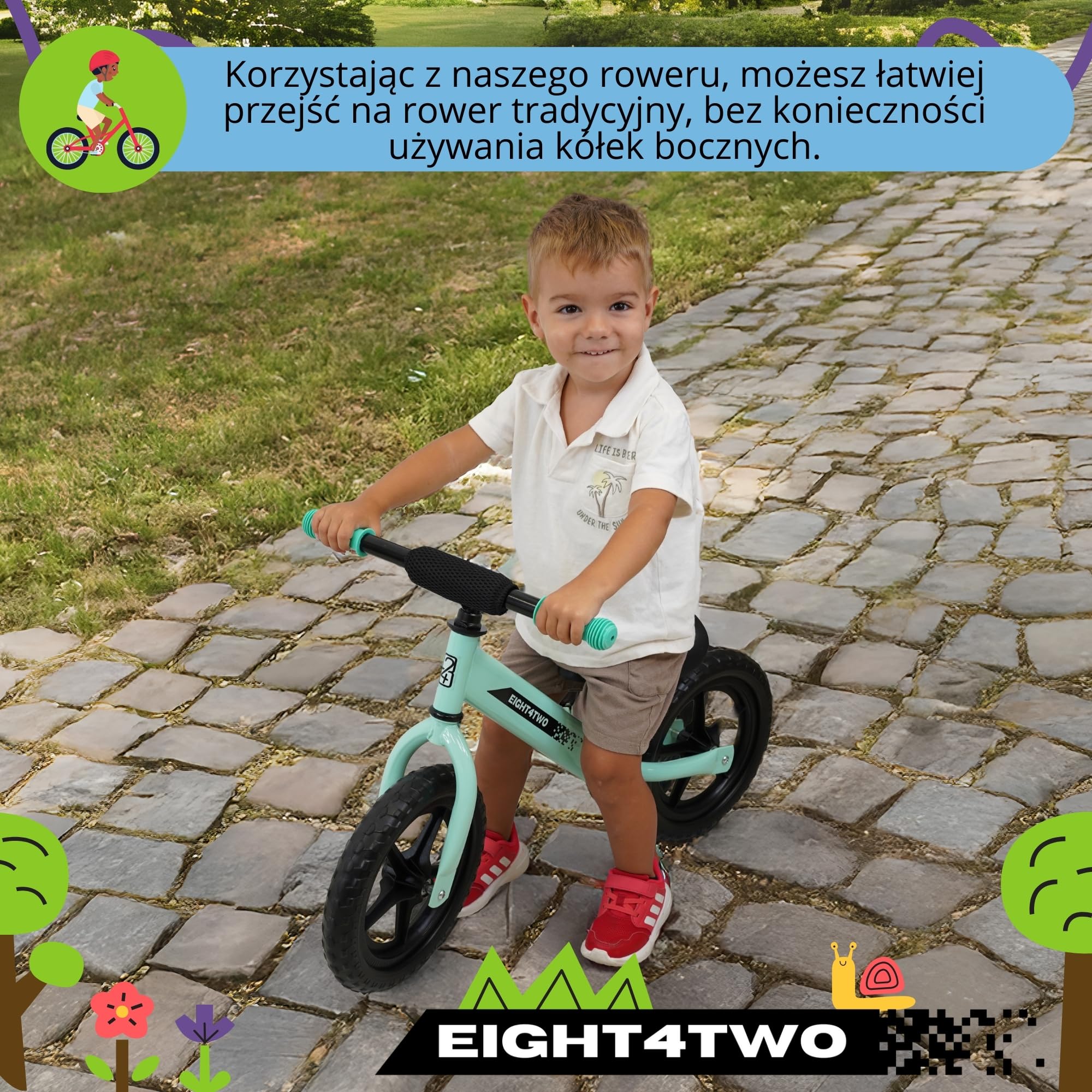 Rowerek biegowy dla dzieci od 2 lat, 12 cali, ultralekki, jasnoniebieski
