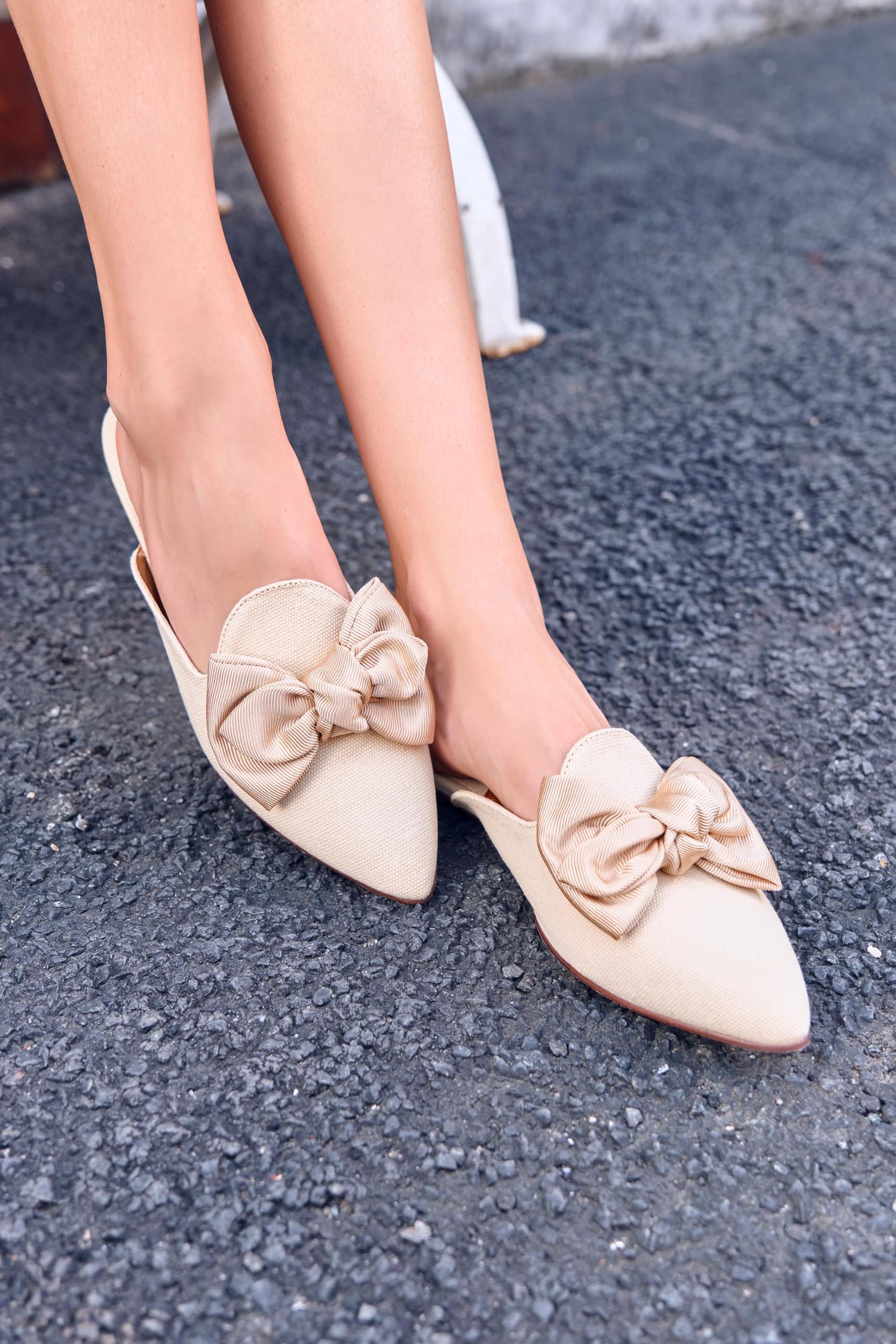 Rilista Mules for Women Slip On Comfortable Pointed Toe Womens Loafers Women's Flats for Women's Mules & Clogs