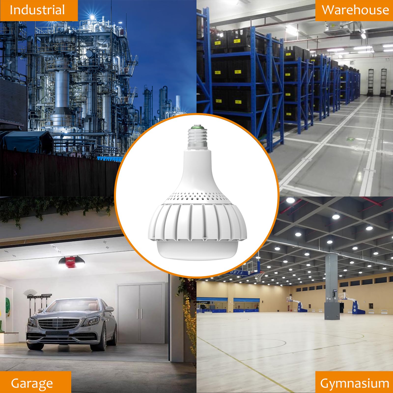ESOP LED Lampadina E40 150W Luce Bianco Freddo con E27 Adattatore, Equivalenti1200W Incandescenza, 19500LM Industriale Lampadine a Led, 6500K Risparmio Energetico Lampada per Garage, Magazzino