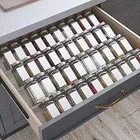 Antimbee Organizador de gaveta de especiarias, 4 camadas - pacote com 8 bandejas de temperos de cozinha para gaveta, suporte organizador de temperos de acrílico expansível de 33 a 66 cm, comporta até