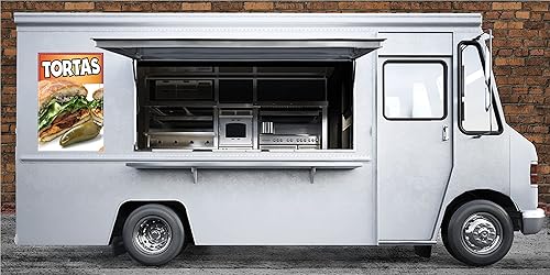 Miniatura 2 de Calcomanía de tortas para ventana, comida mexicana, camión, concesión, vinilo para restaurante, sándwiches, cocina mexicana, comida fajita (10 x 7