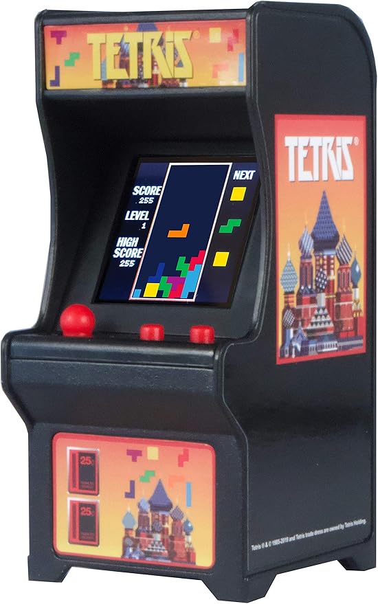 Tiny Arcade Tetris Mini Retro Game (3.5"): Playable Handheld Arcade Machine w/ Real Gameplay & Sound - Classic 1980's Video Game (Ages 8+)
