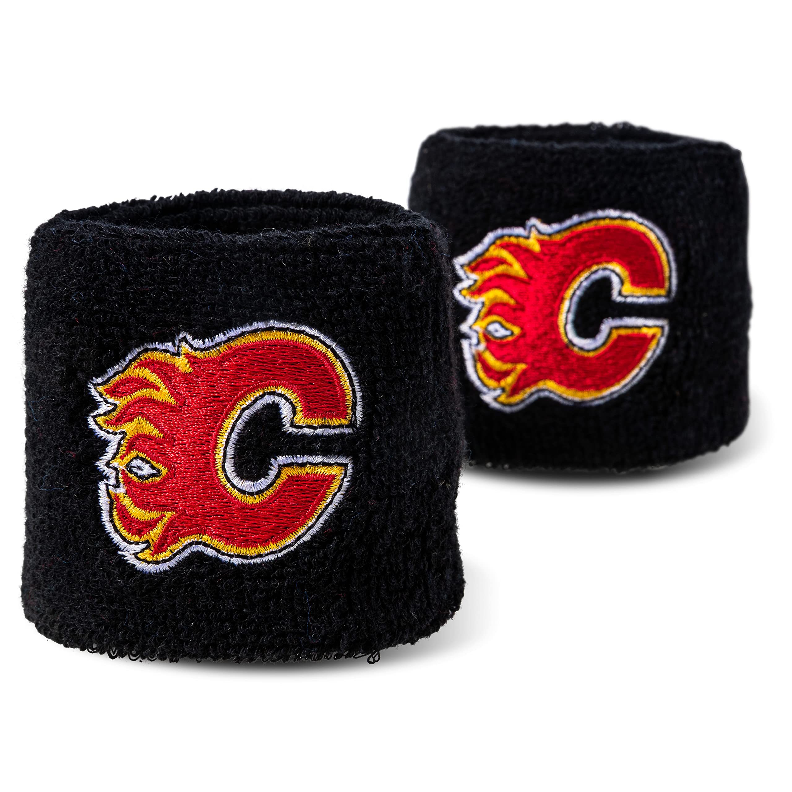 Photo 1 of  2 pack Franklin Sports NHL Team Licensed Wristbands Calgary Flames