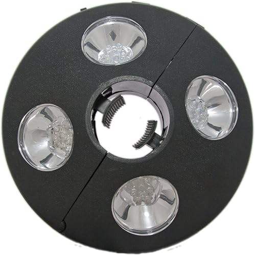 Luz LED para paraguas, iluminación de 360 grados, 24 luces LED blancas extra brillantes, patio interior y exterior, sin cables, funciona con pilas