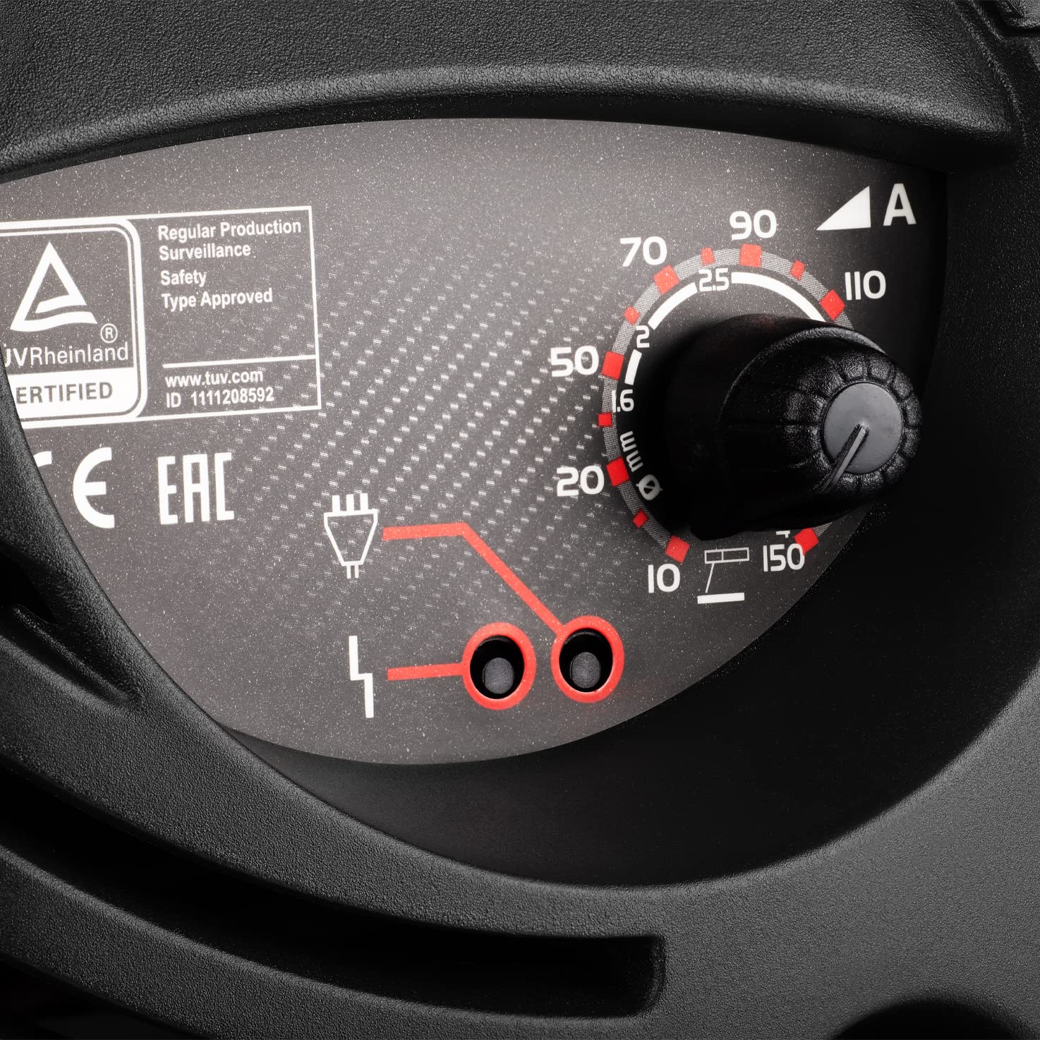 Telwin 815863 Force 165 Inverterschweissgerät für das Elektrodenschweißen Komplett mit Automatischem Schweißhelm und Schweißzubehör, 230 V, 4,23 kg, Rot, Force 165 mit Schweißhelm und Zubehör